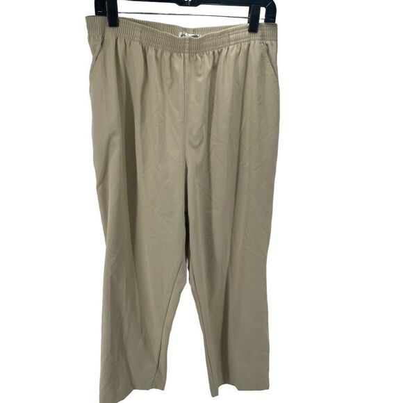 Draper's & Damon's Womens Cropped Pants Elastic Waist Pockets Casual Tan 18P - Picture 1 of 11